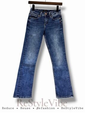 SILVER JEANS Women’s Size 24/L22.5 Denim Suki Capri Fit Cropped Mid Rise Stretch